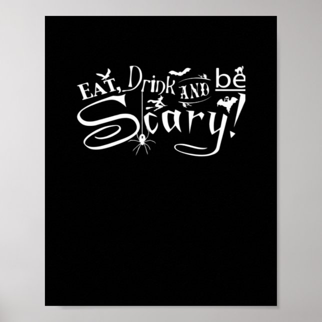 Póster Eat Drink And Be Scary Aesthetic Graphic Trendy (Frente)