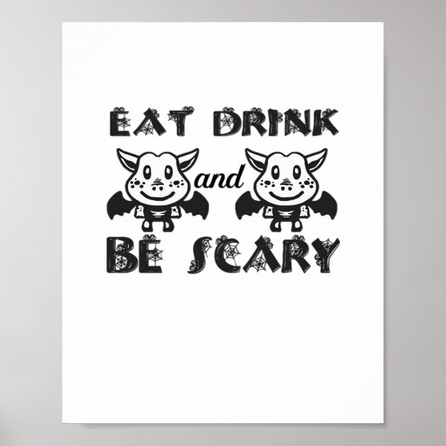Póster Eat Drink And Be Scary Aesthetic Unique (Frente)