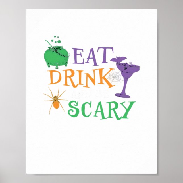 Póster Eat Drink And Be Scary Halloween (Frente)