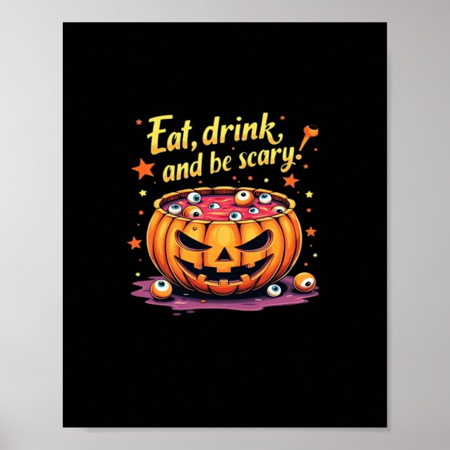 Póster Eat, Drink, and Be Scary Scary Movie Night Hallowe (Frente)
