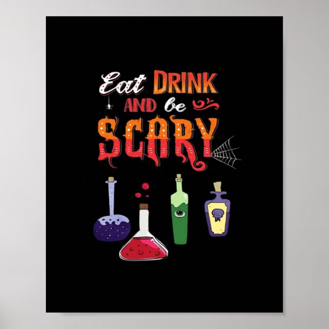 Póster Eat Drink And Be Scary Vintage Art (Frente)