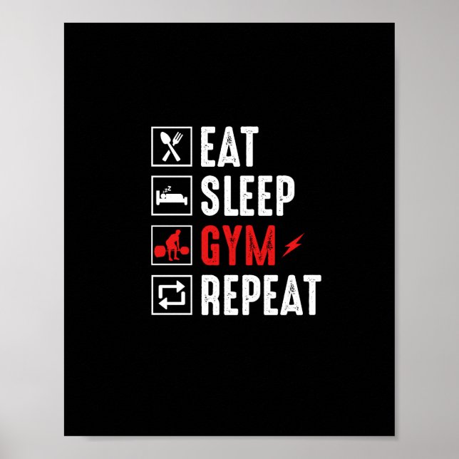 Póster eat_leep_gym_repetir (Frente)