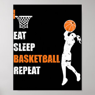 Póster Eat Sleep Basketball Repeat Chicas Basketball Play