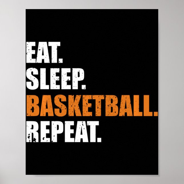 Póster Eat Sleep Basketball Repeat Hoodie (Frente)