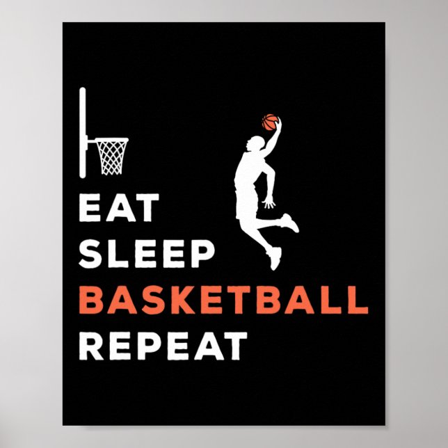 Póster Eat Sleep Basketball Repeat Player Coach Hooper (Frente)