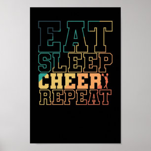 Póster Eat Sleep Cheer Repeat Cheerleader Sport turnen