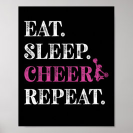 Póster Eat Sleep CheerLeader Repita