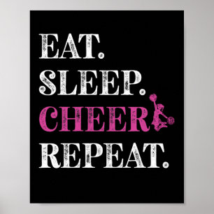 Póster Eat Sleep CheerLeader Repita