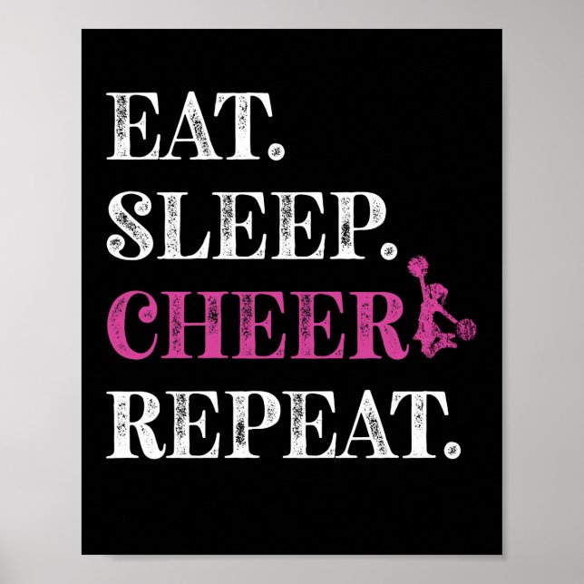 Póster Eat Sleep CheerLeader Repita (Frente)