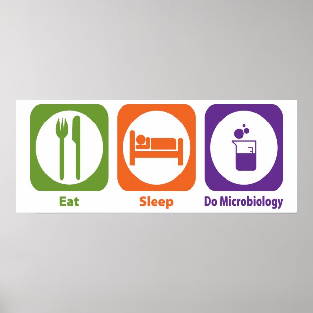 Póster Eat Sleep Do Microbiology (Frente)