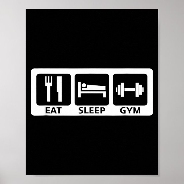 Póster Eat Sleep Gym Fitness Trainer Workout Gift  (Frente)
