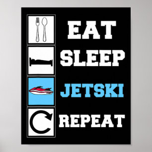 Póster Eat Sleep Jetski Repita Funny Jet Ski