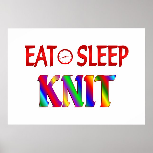 Póster Eat Sleep Knit (Frente)