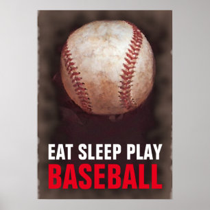 Póster Eat Sleep Play Baseball