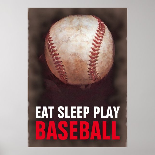 Póster Eat Sleep Play Baseball (Frente)