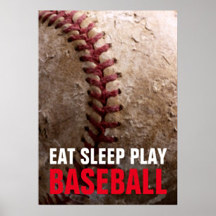 Póster Eat Sleep Play Baseball