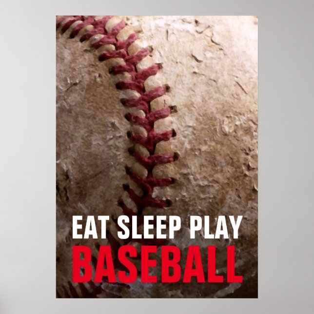 Póster Eat Sleep Play Baseball (Frente)
