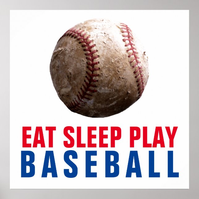 Póster Eat Sleep Play Baseball (Frente)