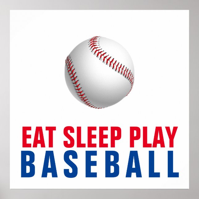 Póster Eat Sleep Play Baseball (Frente)