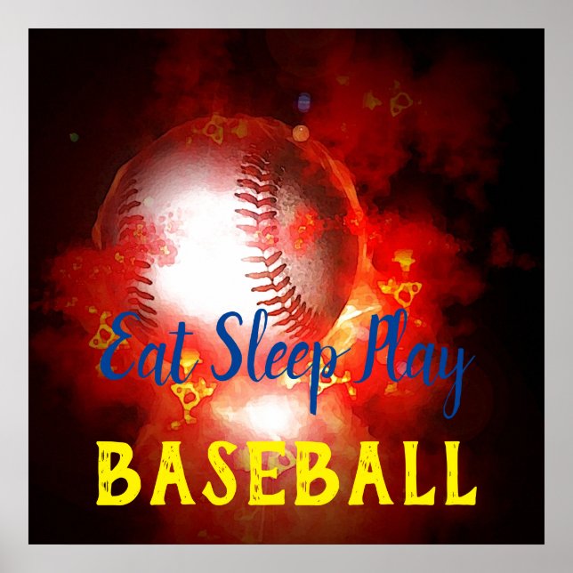 Póster Eat Sleep Play Baseball (Frente)
