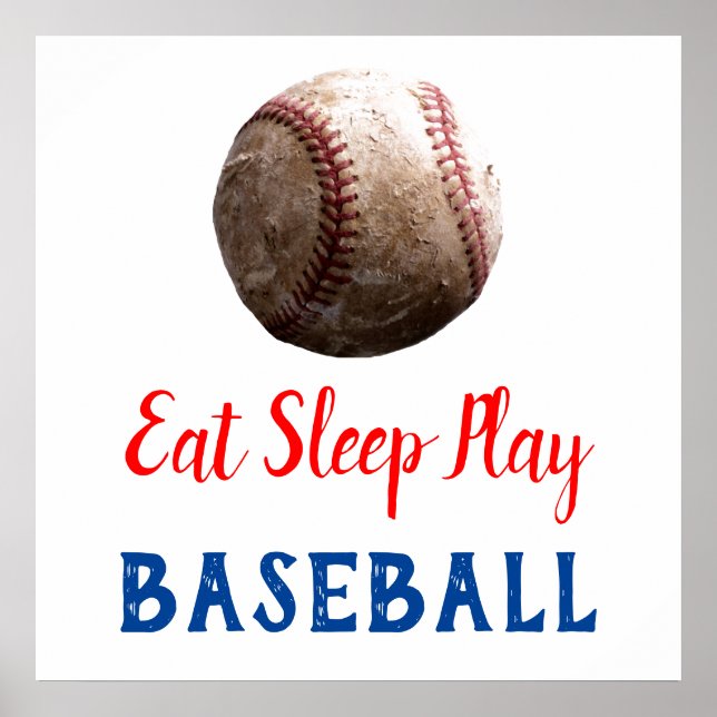 Póster Eat Sleep Play Baseball (Frente)