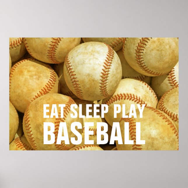 Póster Eat Sleep Play Baseball (Frente)