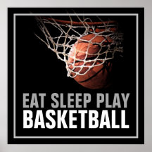 Eat Sleep Play Basketball Artwork Poster