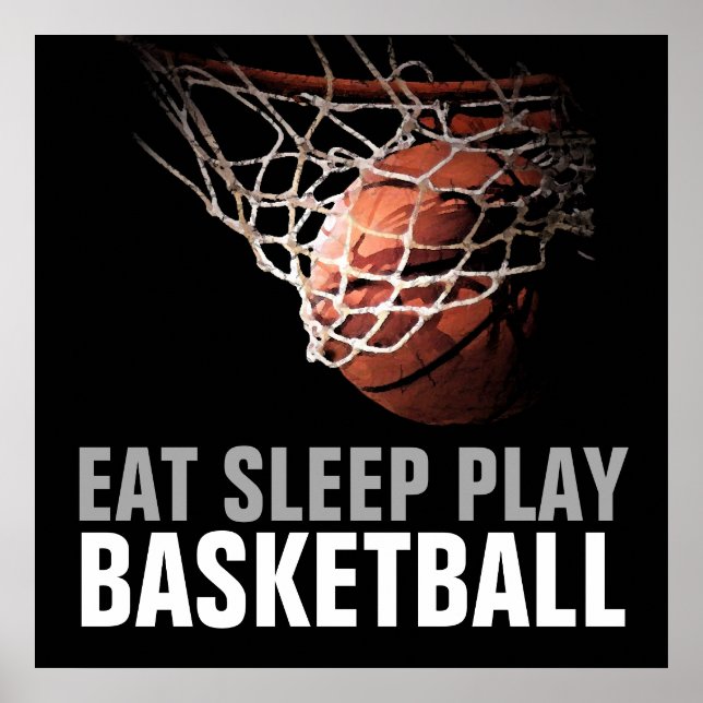 Póster Eat Sleep Play Basketball Artwork Poster (Frente)