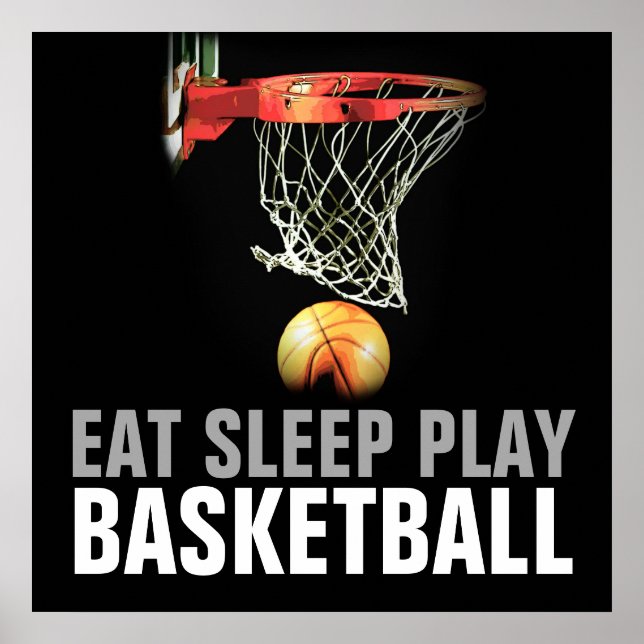 Póster Eat Sleep Play Basketball Quita Poster (Frente)