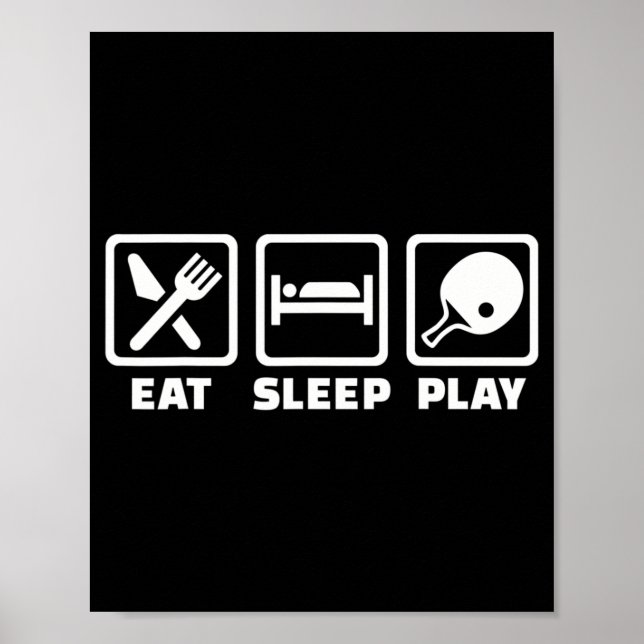 Póster Eat sleep play ping pong  (Frente)