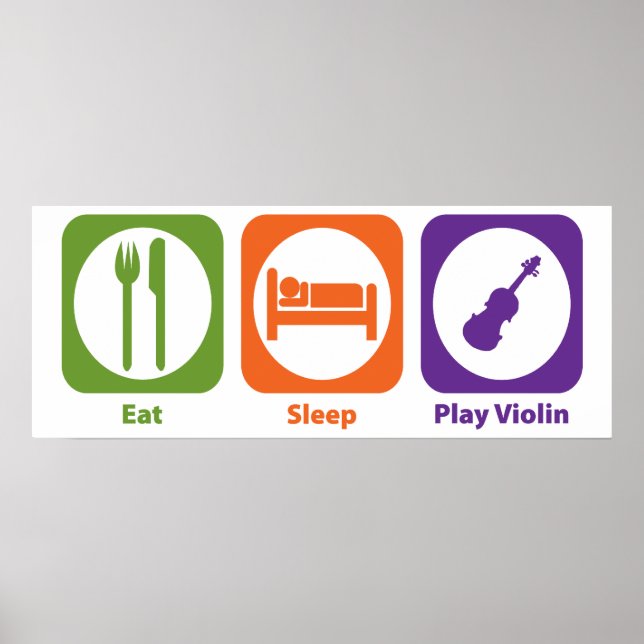 Póster Eat Sleep Play Violin (Frente)