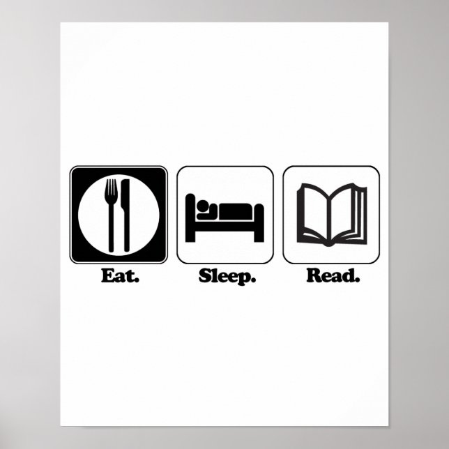 Póster eat sleep read (Frente)