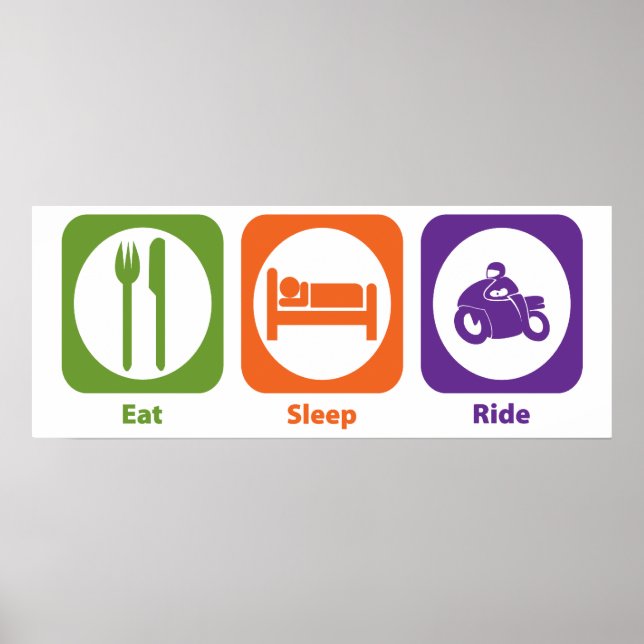 Póster Eat Sleep Ride (Frente)