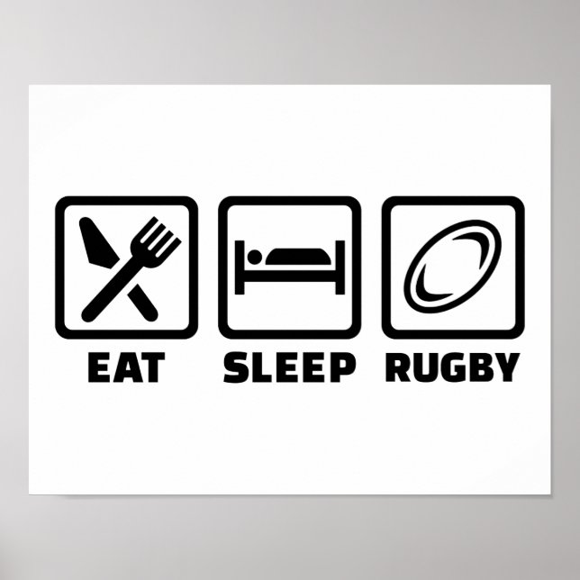 Póster Eat sleep Rugby (Frente)
