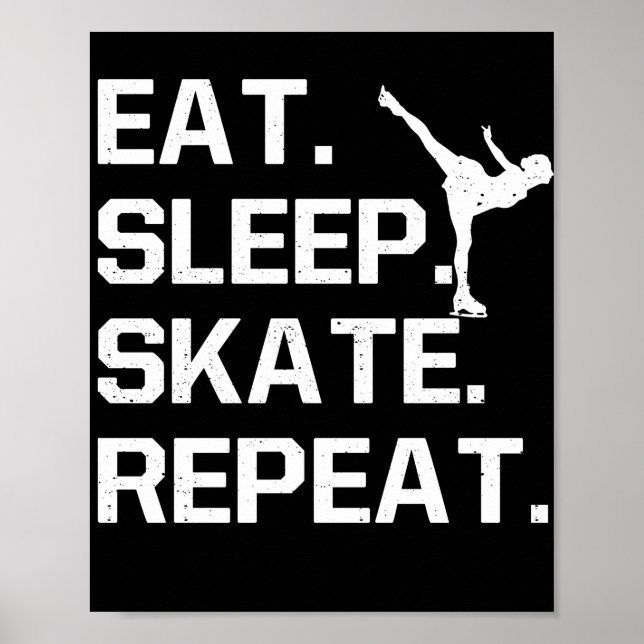 Póster Eat Sleep Skate Repeat figure skating passion (Frente)