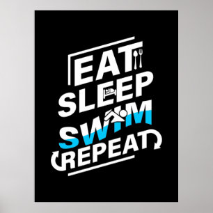 Póster Eat Sleep Swim