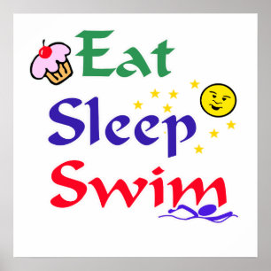 Póster Eat Sleep Swim