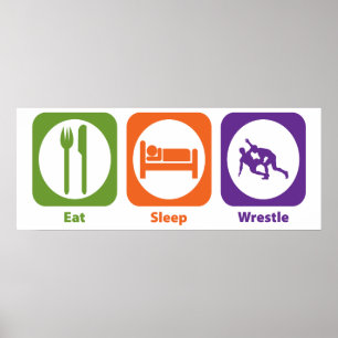 Póster Eat Sleep Wrestle