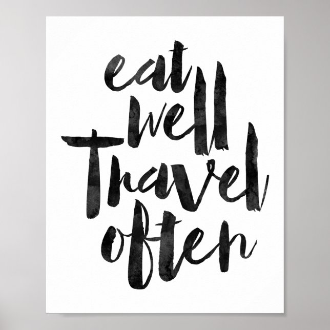 Póster Eat Well Travel a menudo (Frente)
