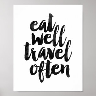 Póster Eat Well Travel a menudo