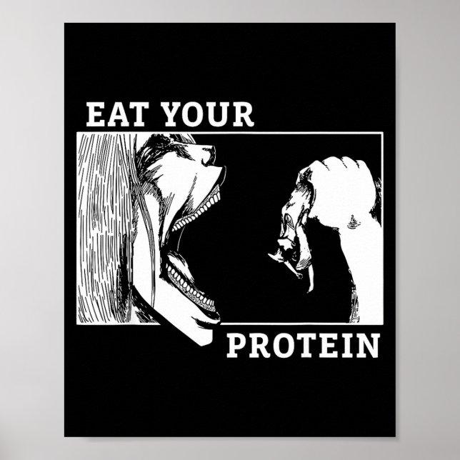 Póster Eat Your Protein Man Vs Gym Fitness  (Frente)