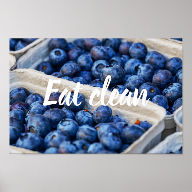 Póster Eate Clean // Blueberries Photo (Frente)