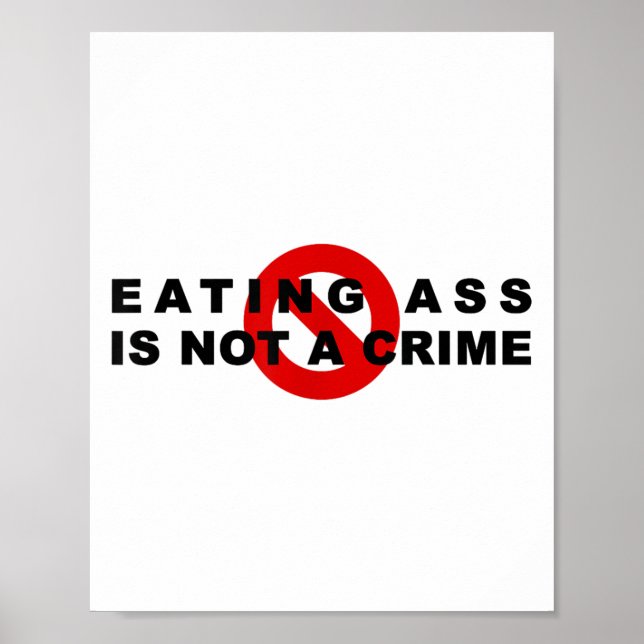 Póster Eating Is Not A Crime Funny Quote Motivational Sar (Frente)