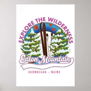 Póster Eaton Mountain Skowhegan, logo de Maine