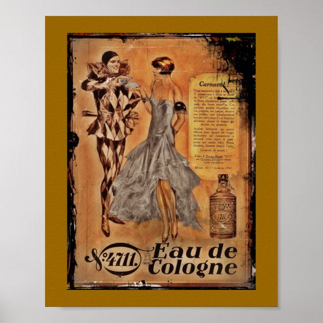 Póster Eau de Colonia Harlequin y Flapper (Frente)