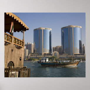 Póster EAU, Dubai, Dubai Creek. Canal de cruceros Dhow