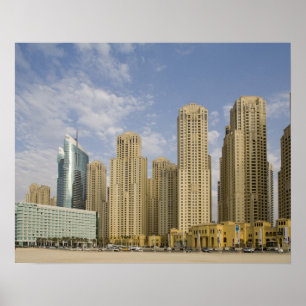 Póster EAU, Dubai, Marina. Jumeirah Beach Residence