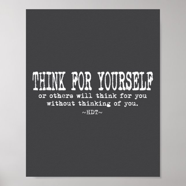 Póster Eau Quote Motivation Insrational - Think For Yours (Frente)