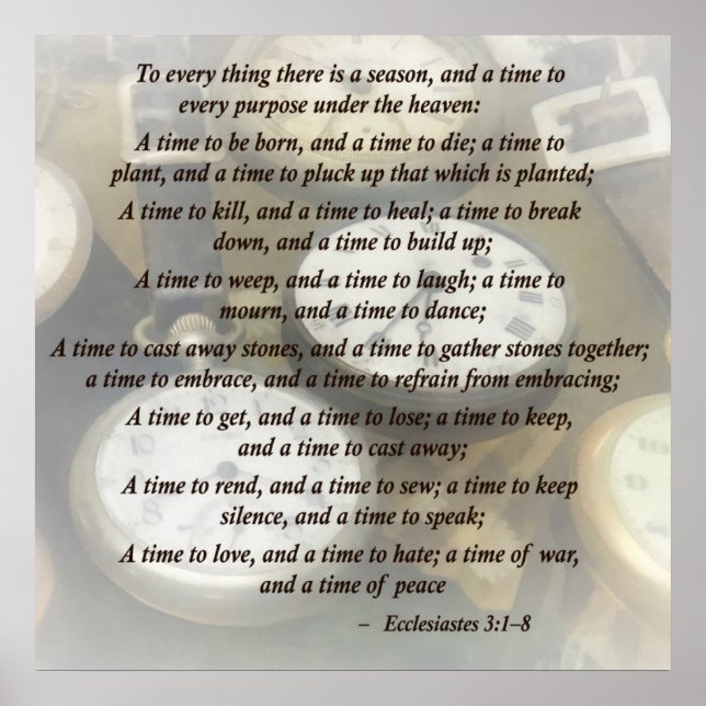Póster Ecc 3 1-8 Para cada cosa que haya temporada (Frente)
