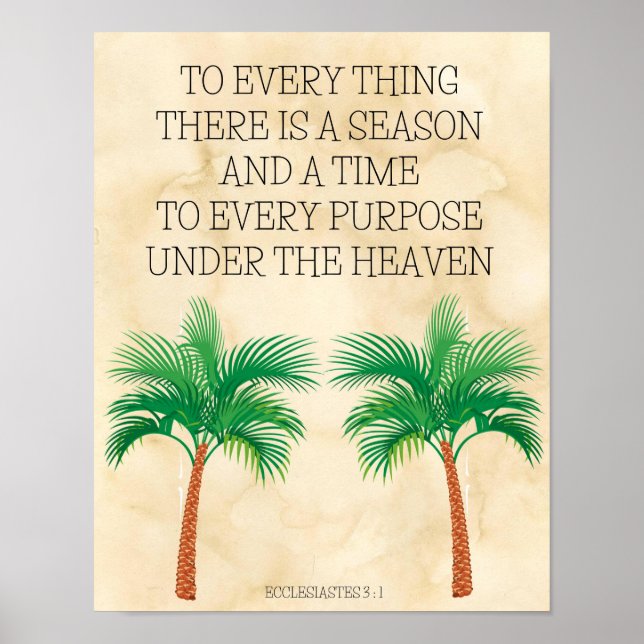 Póster ECCLESIASTES 3 : 1 sobre una tarjeta de estilo bíb (Frente)